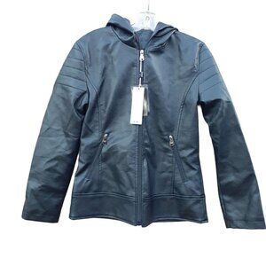 Superlative Fashion Faux Black Leather Jacket Size S